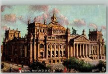 W1000 Berlin Mitte Reichstagsgebäude Oilette No. 182B Tucks Künstlerkarte