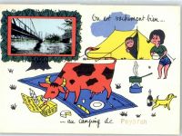 46130 Puybrun - Humor, Camping, Brücke, Kuh