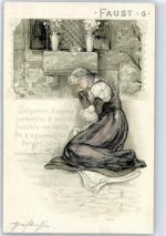 Faust , Prägedruck Wagner, R. Lithographie