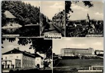 08393 O9612 Meerane - Steine Wand , Bahnhof , Sportplatz , Marke entfernt