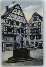 54470 W5553 Bernkastel - Marktplatz, Brunnen, Fachwerkhaus