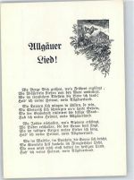 87629 W8958 Füssen Lieder AK Allgäuer Lied