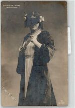Farrar, Geraldine Schwarze Domino Opernsänger Foto AK