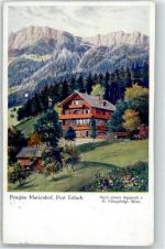 3281 Edlach Künstlerkarte Pension Marienhof sign. H.Klingsbögl