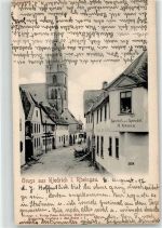 65399 W6229 Kiedrich , Rheingau - Dorfstrasse Kirche Gasthaus zum Sprudel
