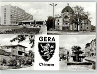 07545 O6500 Gera - Cafe Osterstein Interhotel Theater Puschkin Platz Brunnen