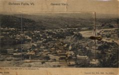 Bellows Falls - Bellows Falls (USA) Leporello auf Holz Gesamtansicht II- (Ecken abgestossen, Stauchung, fleckig VS/RS, Einkerbungen in Leporello-Abdeckung bei Leporello-Verschluss)