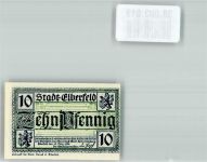 42103 W5600 Elberfeld 1920 Notgeldschein Gutschein über 10 Pfennig