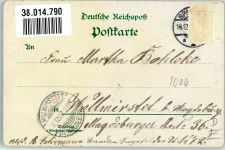 10115 W1000 Kreuzberg 1902 Gebrauchsspuren Wasserfall Victoria Park elektriche Beleuchtung Gruss Lithographie