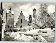 88316 W7972 Isny im Allgäu Winter Kirche St. Nikolai Wassertor Auto