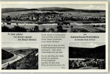 37194 W3417 Wahmbeck , Niedersachs - Panorama des Ortes an der Weser mit Christophoruskirche und Text des Weserliedes Raddampfer Verlag Thoericht 20866