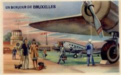 Brüssel - Brussel (Belgien) Leporello, Flugzeug II (Stauchungen)