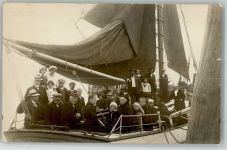 27472 W2190 Duhnen 1923 Privatfoto AK Fahrgäste an Bord eines Segelbootes Ort handschriftlich