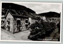 75323 W7547 Bad Wildbad im Schwarzwald Foto AK Karlstraße Hotel Deutscher Hof Litfaßsäule