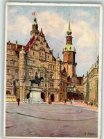 01067 O8000 Dresden Künstlerkarte sign. Körner Schloss mit Georgentor vor der Zerstörung