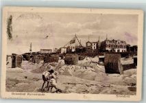 18055 O2540 Warnemünde 1926 Gebrauchsspuren Strandleben Leuchtturm Fotograf Nerger
