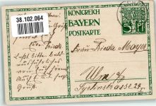 sign. Diez Ivi Oscar Consee Prinzregent Luitpold 1911 Adel Bayern Ganzsache