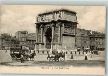 13000 Marseille Foto AK La Porte d´Aix Kutsche