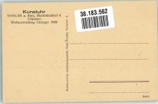 W3380 Goslar Kunstuhr Prämiert Weltausstellung Chicago 1893 Uhr