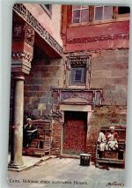 Kairo Cairo Foto AK Hof eiens arabischen Hauses Tracht