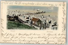 26757 W2972 Borkum 1898 Lithographie Strandleben Verlag Stengel & Co. No. 5828