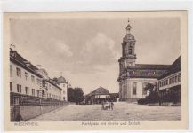 Wiesentheid. Marktplatz Kirche Schloß gelaufen am 25.08.1925. Die Rückseite ist leicht fleckig, sonst gut erhalten.