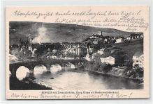 Bingen. Drususbrücke Burg Klopp gelaufen. Gute Erhaltung.