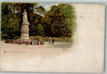 W1000 Tiergarten Denkmal der preußischen Königin Adel Königin Luise Lithographie / Künstlerkarte