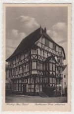 Homberg, Bez. Kassel. Gasthaus zur Krone, erbaut 1480 ungelaufen Gute Erhaltung.