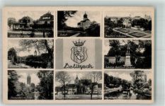 04509 O7270 Delitzsch - Neuer Heiligbrunnen Schloss Kirche St. Peter und Paul Rosarium Ehrenberg-Ring Stadtgraben mit Turm Marktplatz Schultze-Delitzsch-Denkmal Promenade mit Breitem Turm