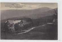 Brückenberg - Bierutowice / Kreis Hirschberg - Jelenia Góra im Riesengebirge. Villa Hedwig mit Blick nach der Schneekoppe gelaufen 1922. Leichte Stempelspuren. Leichte Knicke oder Büge an den Ecke n, sonst gut erhalten