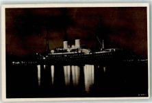 Nachtaufnahme AK Dampfer Monte Olivia 1936 Foto AK