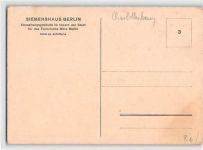 Berlin-Charlottenburg. Siemenshaus, Verwaltungsgebäude im Innern der Stadt ungelaufen Vorder- und Rückseite leicht fleckig, sonst gut erhalten
