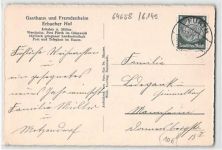 Weschnitz bei Fürth im Odenwald. Odenwälder Schlag / Typ mit Pfeiffe gelaufen. Leichte Stempelspuren, kleiner Knick oben rechts, sonst gut erhalten