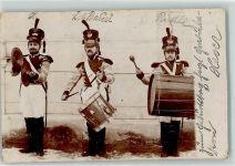 Militärkapelle Trommler Uniform 1905 Privatfoto AK