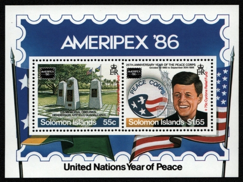 Salomoninseln 1986 - Mi-Nr. Block 21 ** - MNH - AMERIPEX `86 - Kennedy