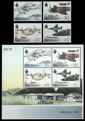 Neuseeland 1987 - Mi-Nr. 992-995 & Block 10 ** - MNH - Flugzeuge / Airplanes