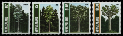 Neuseeland 1989 - Mi-Nr. 1077-1080 ** - MNH - Bäume / Trees