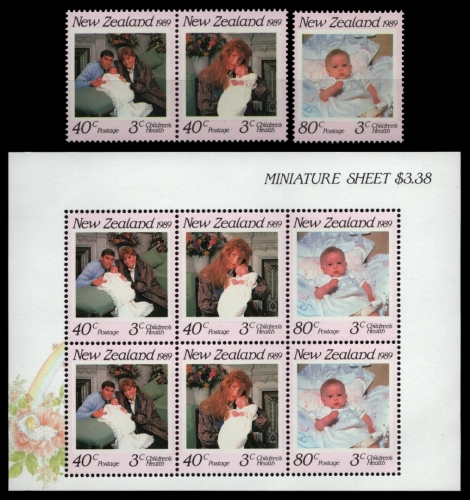 Neuseeland 1989 - Mi-Nr. 1081-1083 ** - MNH - Satz & KLB - Prinz Andrew