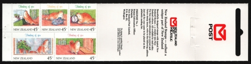 Neuseeland 1991 - Mi-Nr. 1190-1194 ** - MNH - Markenheft - Grußmarken - Katzen