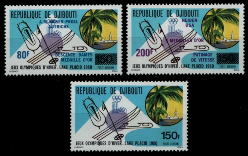 Dschibuti 1980 - Mi-Nr. 265 & 271-272 ** - MNH - Olympia Lake Placid