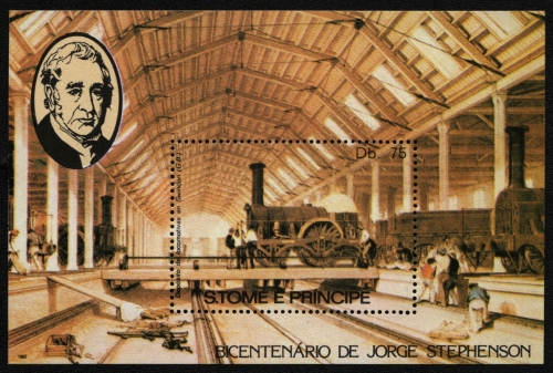 São Tomé & Príncipe 1982 - Mi-Nr. Block 113 A ** - MNH - Eisenbahn / Trains