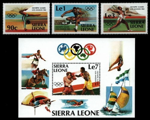 Sierra Leone 1984 - Mi-Nr. 741-743 & Block 20 ** - MNH - Olympia Los Angeles