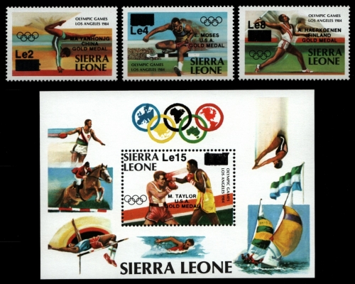 Sierra Leone 1985 - Mi-Nr. 827-829 & Block 33 ** - MNH - Olympia Los Angeles