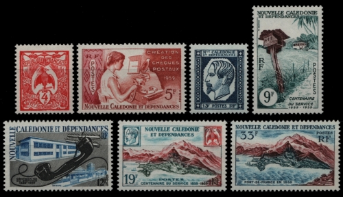 Neukaledonien 1960 - Mi-Nr. 370-376 ** - MNH - 100 Jahre Postdienst