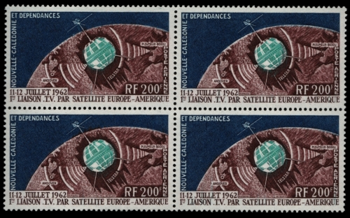 Neukaledonien 1962 - Mi-Nr. 386 ** - MNH - Viererblock - Raumfahrt / Space