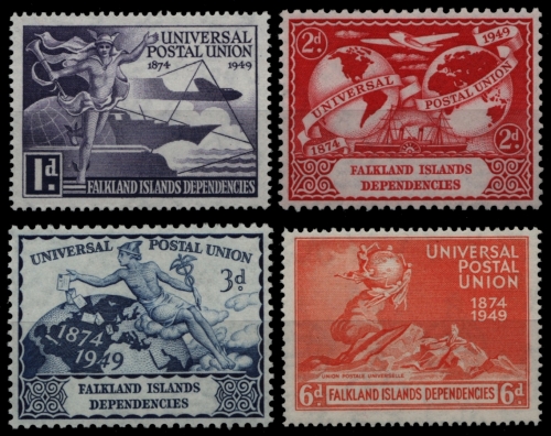 Falkland Dependencies 1949 - Mi-Nr. 14-17 ** - MNH - UPU