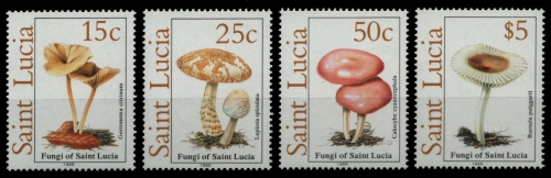 St. Lucia 1989 - Mi-Nr. 948-951 ** - MNH - Pilze / Mushrooms