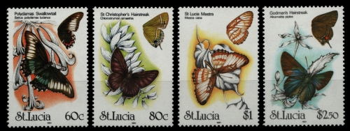 St. Lucia 1991 - Mi-Nr. 991-994 ** - MNH - Schmetterlinge / Butterflies