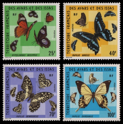 Afar und Issa 1975 - Mi-Nr. 125-128 ** - MNH - Schmetterlinge / Butterflies